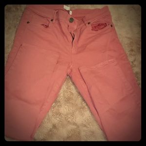 Pink Skinny Crop Jeans by Ann Taylor
